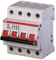 Выключатель нагрузки (мини-рубильник) ABB E204r 4п 100A рычаг красный тип AC картинка